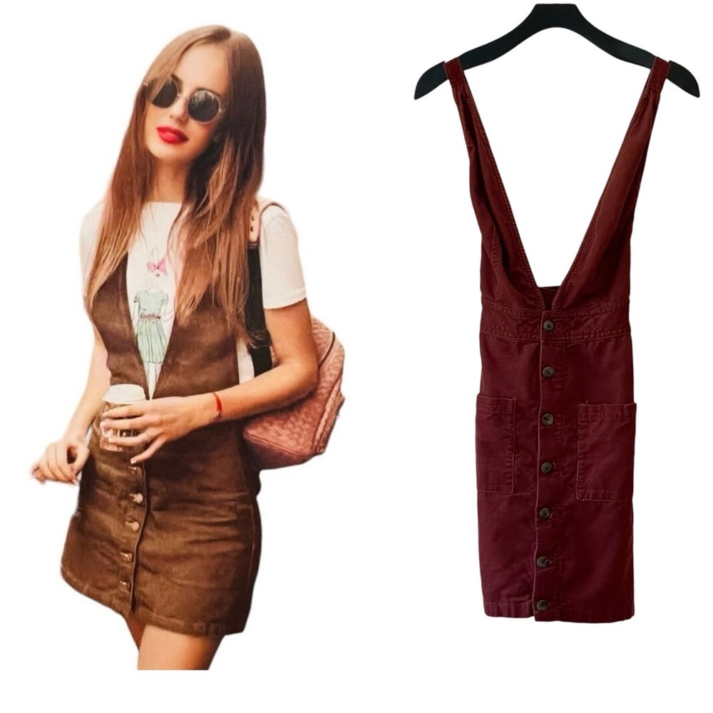 Rewash 100% Cotton Mahogany Corduroy Jumper Dress
